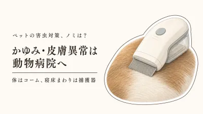 電動ノミ取りコームはいつ使う？ペットの寝床まわりでノミ捕獲器を試す前に動物病院へ相談する目安