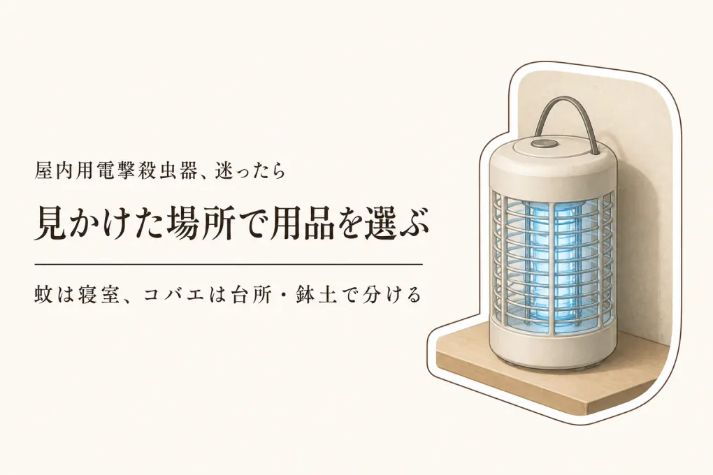 室内用の電撃殺虫器は蚊とコバエのどちら？楽天レビュー数を手がかりに発生場所で選ぶ